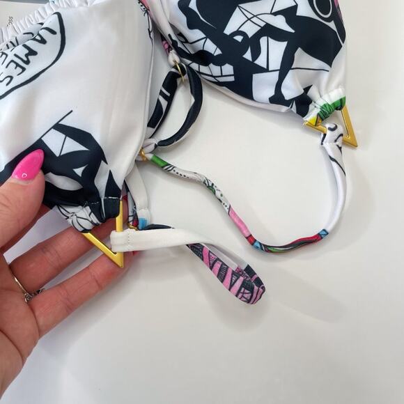 NWT Swiminista x James Peter Henry Graphic Art Toss Print Sexy Bikini Top M - Picture 3 of 10